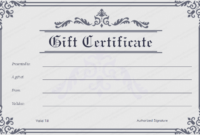 Editable Gift Certificate Border Template Doc Sample