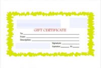 Editable Gift Certificate Border Template Word Example