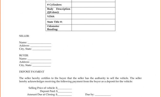 Editable Motor Vehicle Sales Receipt Template Word