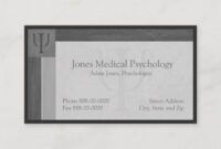 Editable Psychologist Business Card Excel