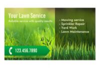 Free Lawn Service Business Card Template Word Example