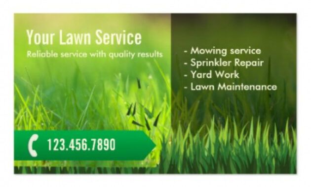 Free Lawn Service Business Card Template Word Example