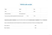 Free Motor Vehicle Sales Receipt Template Excel
