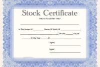 Free Preferred Stock Certificate Template Doc Example