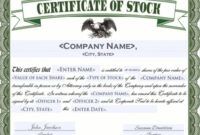 Free Preferred Stock Certificate Template Excel Sample