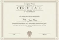 Printable Certificate Of Authenticity Sports Memorabilia Template Excel Example