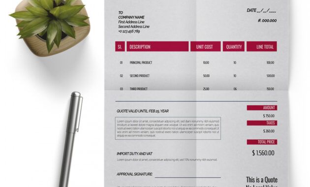 Professional Corporate Identity Quotation Template
