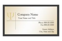 Psychologist Business Card Pdf