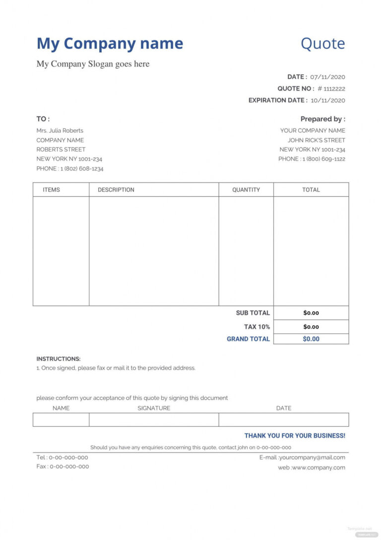 Software Development Quotation Template Word Example | EmetOnlineBlog