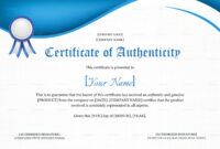 Art Certificate Of Authenticity Template Excel Sample