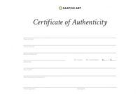 Artist Certificate Of Authenticity Template Word Sample