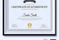 Best Artist Certificate Of Authenticity Template  Sample