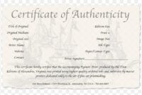 Best Certificate Of Authenticity Painting Template Pdf Example