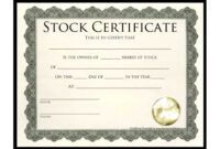 Company Stock Certificate Template Excel