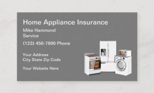 Costum Appliance Repair Business Card  Example