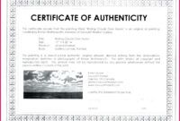 Costum Certificate Of Authenticity Painting Template Word