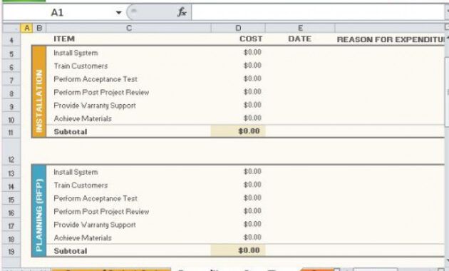 Costum Project Management Quotation Template Excel Example