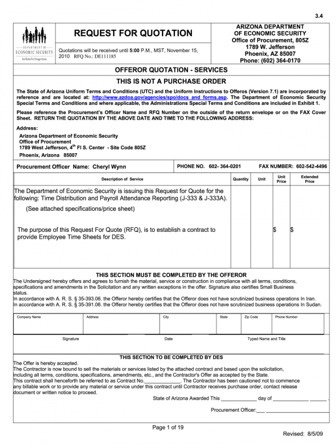 Editable It Project Quotation Template Doc Example