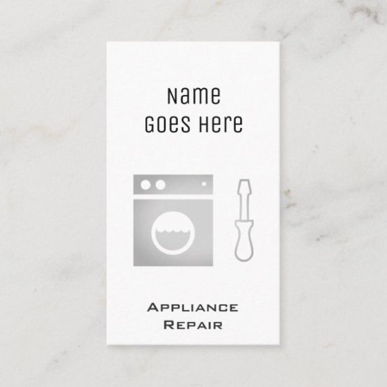 Free Appliance Repair Business Card Word Example