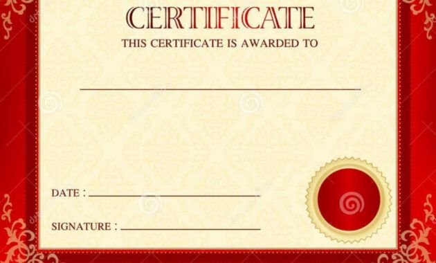 Free Red Certificate Border Template Word