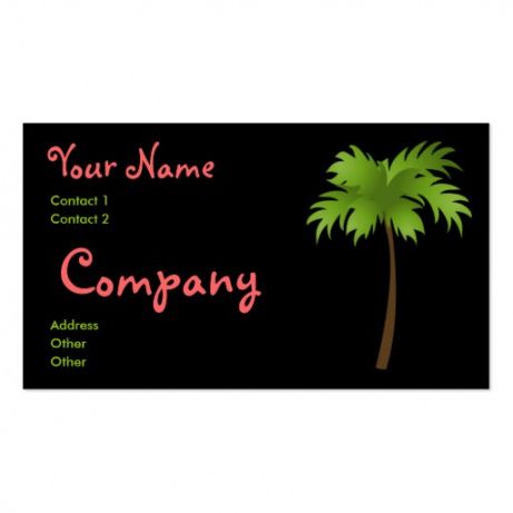 Free Tropical Business Card Template  Example