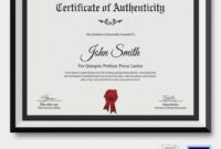Printable Art Certificate Of Authenticity Template Word
