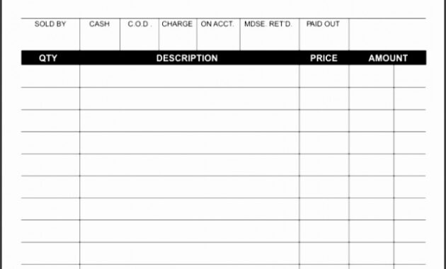 Printable Cash Sales Receipt Template Word