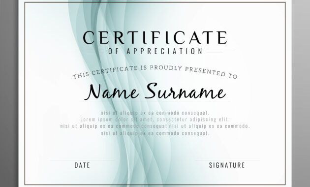 Printable Certificate Template Without Border Pdf Example