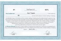 Printable Company Stock Certificate Template