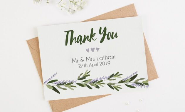 Printable Unique Wedding Thank You Card Ideas Doc Sample