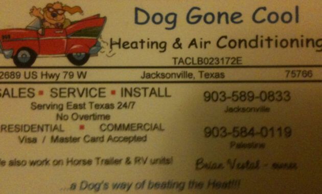 Professional Ac Repair Business Card Pdf Example