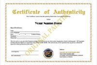 Professional Art Certificate Of Authenticity Template  Example