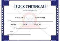 Professional Certificate Of Stock Ownership Template Doc Sample