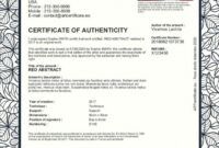 Best Jewelry Certificate Of Authenticity Template Pdf Example