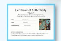 Best Modern Certificate Of Authenticity Template Pdf