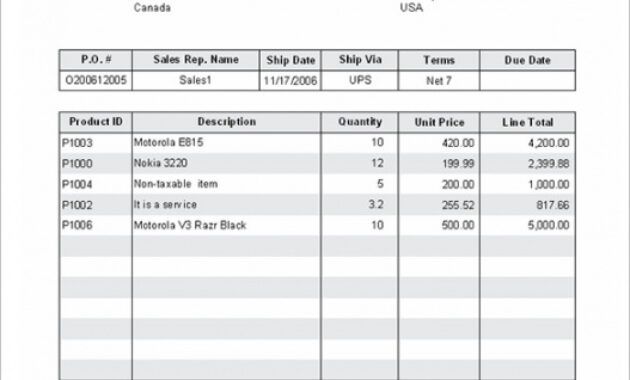 Computer Sales Receipt Template Excel Sample