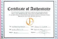 Costum Certificate Of Authenticity Autograph Template Doc Sample