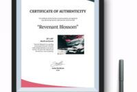 Costum Modern Certificate Of Authenticity Template Doc