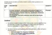 Costum Security Company Quotation Template Word Example