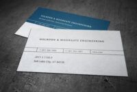 Editable Mechanical Engineer Business Card Excel Sample