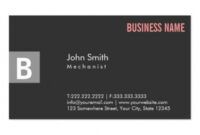 Editable Mechanical Engineer Business Card Word