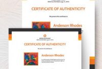 Editable Modern Certificate Of Authenticity Template Word Example