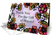 Editable Thank You Card For Money Gift Word