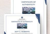 Free Modern Certificate Of Authenticity Template  Sample