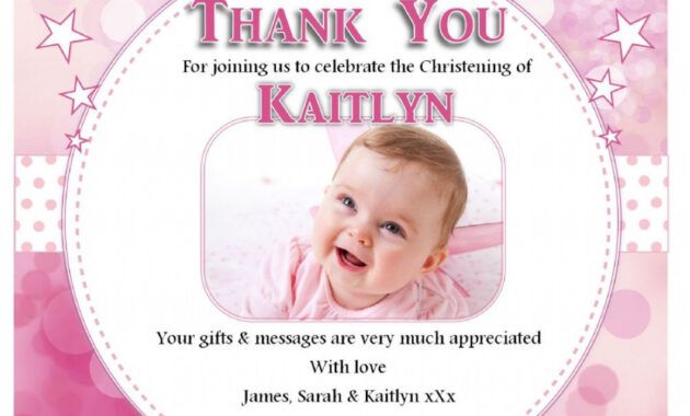 Printable Baby Baptism Thank You Card Wording Pdf Example