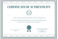 Printable Certificate Of Authenticity Autograph Template Doc