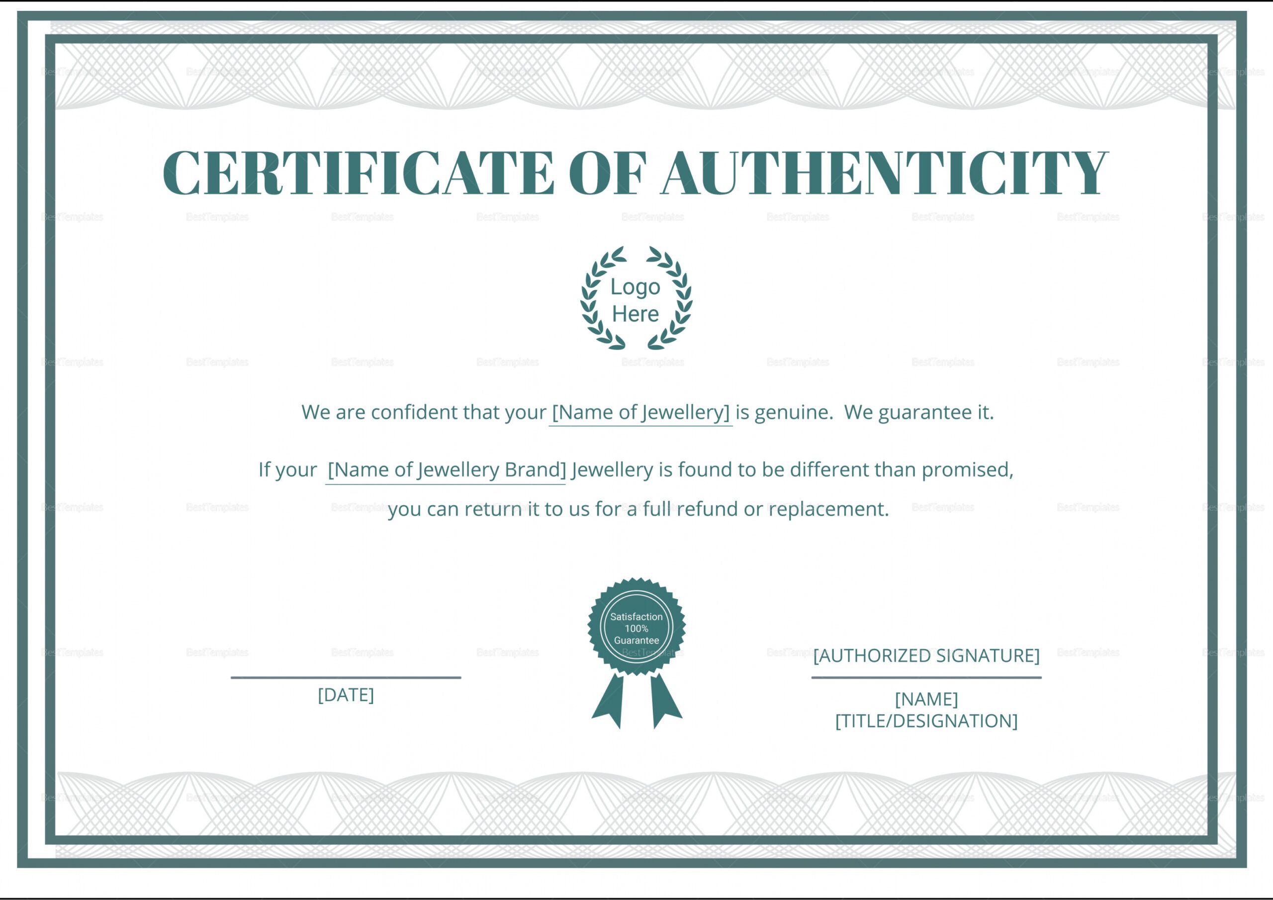 Printable Certificate Of Authenticity Autograph Template Doc ...