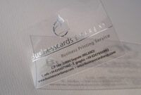 Translucent Plastic Business Card Word