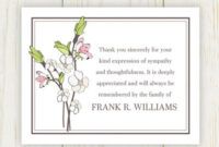 Best Thank You Card For Memorial Donation Doc Sample