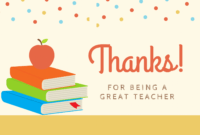 Free Thank You Card For Teacher Appreciation Day Word